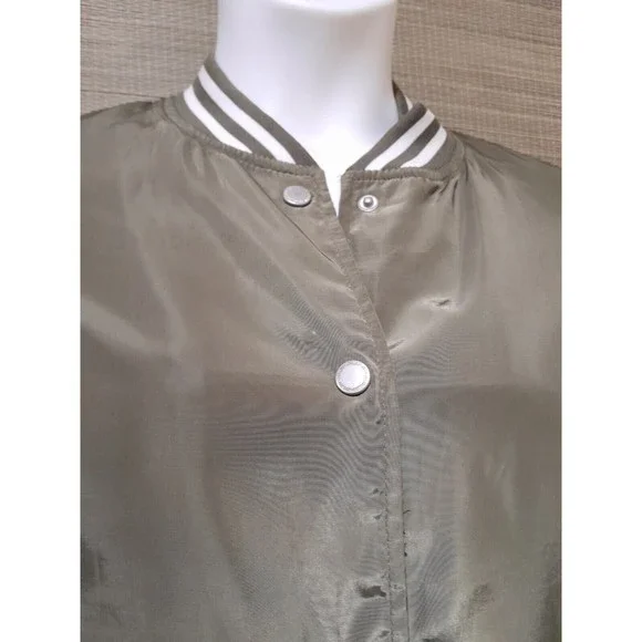 Jou Jou Bomber Jacket Green/White, Size L - Picture 3 of 7